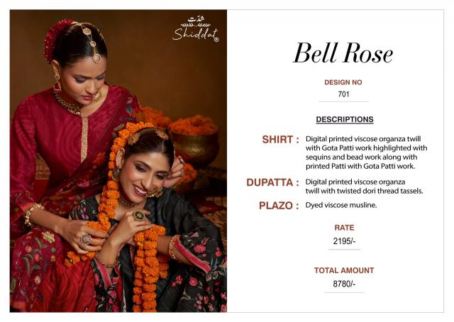 Shiddat bell rose 701 dress material wholesale market in pune